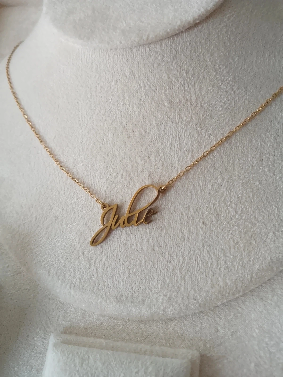 Collier Julie en acier inoxydable doré – photo 2